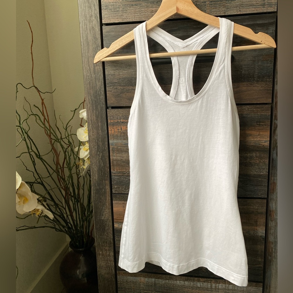 Lululemon Athletica White Racerback Athletic Tank
